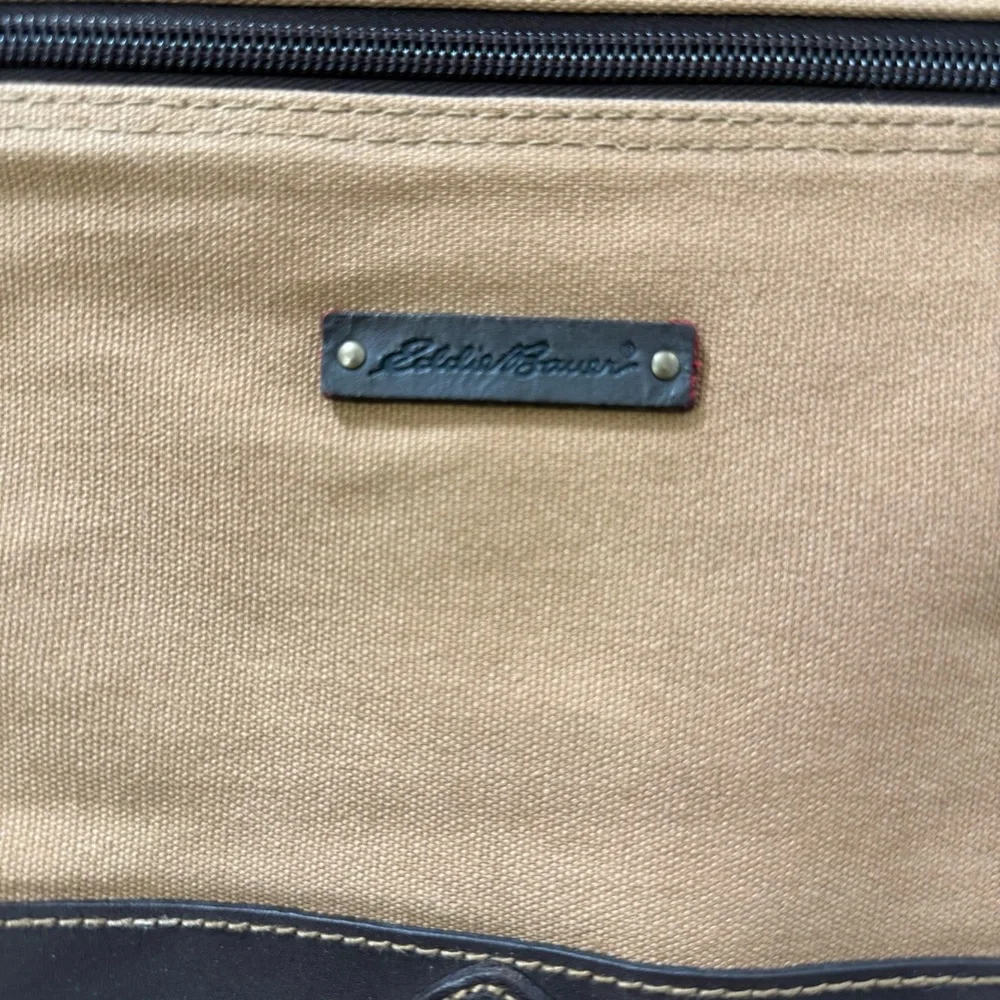 Eddie Bauer Vintage Canvas Messenger Bag Workwear Gorpcore Utility Crossbody Tan